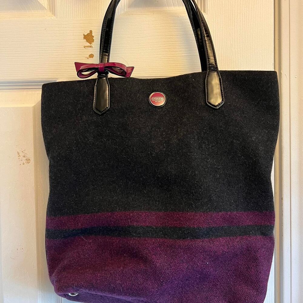 Coach dark grey and purple
